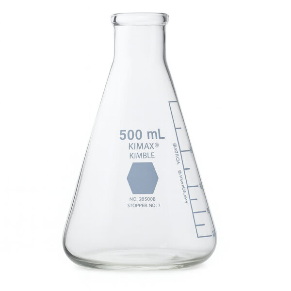 MATRAZ ERLENMEYER, BOCA ANGOSTA, 500mL