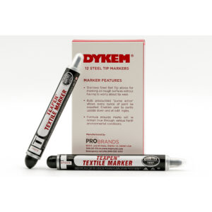 Marcador textil Negro Dykem TexpEn punto fino resultado