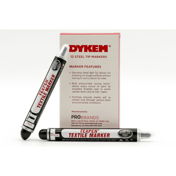 Marcador textil Negro Dykem TexpEn punto fino resultado