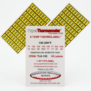 Tiras Indicadoras temperatura 54.4 93 °C Thermolabel resultado