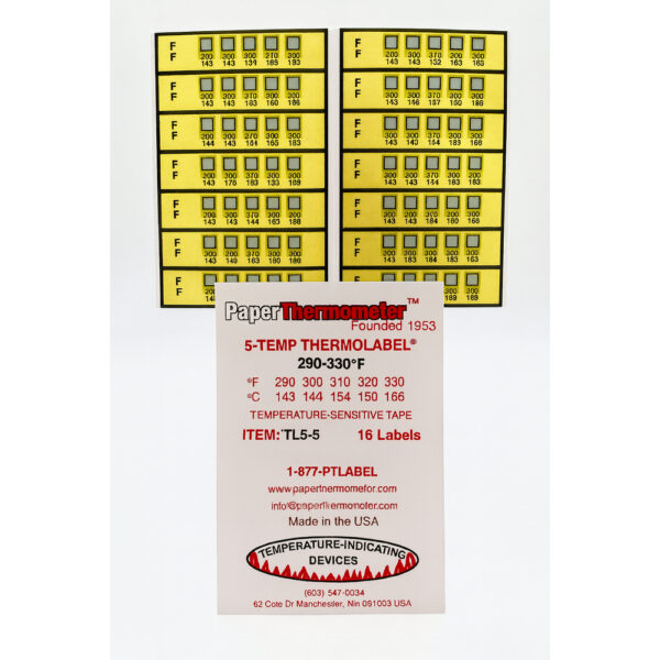 Tiras indicadoras de temperatura de 143 166 °C Thermolabel resultado