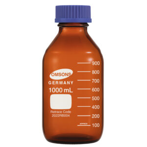 Botellas de reactivo ámbar con tapón de rosca