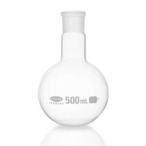 Matraces de ebullición de fondo plano de un solo cuello con toma