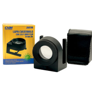 Lupa cuenta hilos OBI con LED y base fija, 30 mm, 20x soporte FI