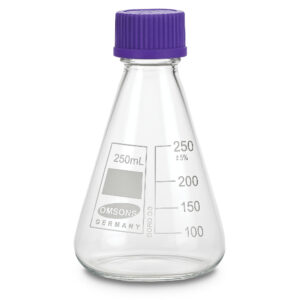 Matraz cónico con tapón de rosca y revestimiento