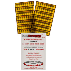 Tiras indicadoras de temperatura de 210-260 °C Thermolabel