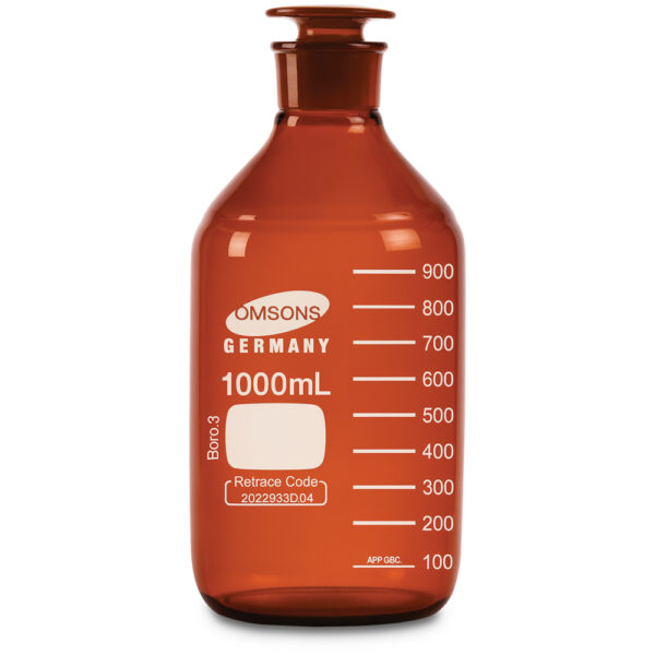 Botellas de reactivo de boca estrecha color ámbar Botellas de reactivo de boca estrecha color ámbar