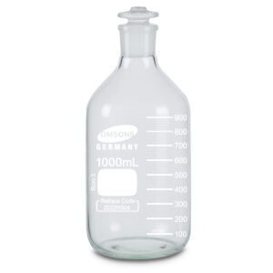 Botellas de reactivo de boca estrecha de vidrio transparente