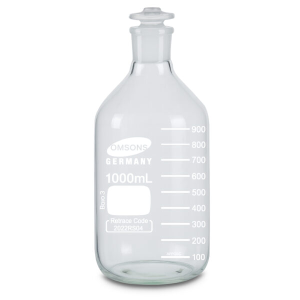 Botellas de reactivo de boca estrecha de vidrio transparente Botellas de reactivo de boca estrecha de vidrio transparente