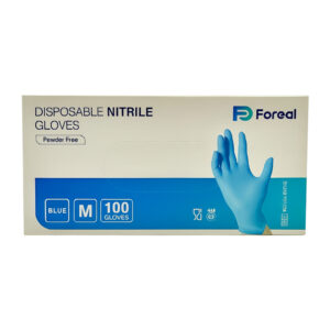 Guantes de nitrilo desechables Forcal, talla M, caja con 100 piezas