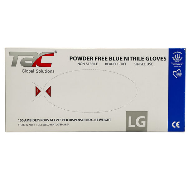 Guantes de nitrilo desechables TAC Global Solutions, talla L, caja con 100 piezas Guantes de nitrilo desechables TAC Global Solutions, talla L, caja con 100 piezas