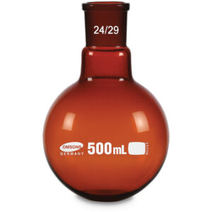 Matraces de fondo plano de un solo cuello de color ámbar