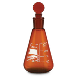 Matraz Erlenmeyer ámbar con casquillo