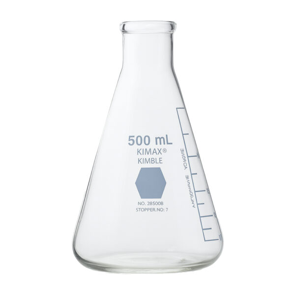 MATRAZ ERLENMEYER, BOCA ANGOSTA, 500mL