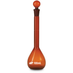 Matraz volumétrico ámbar clase A con código de color DIN/ISO